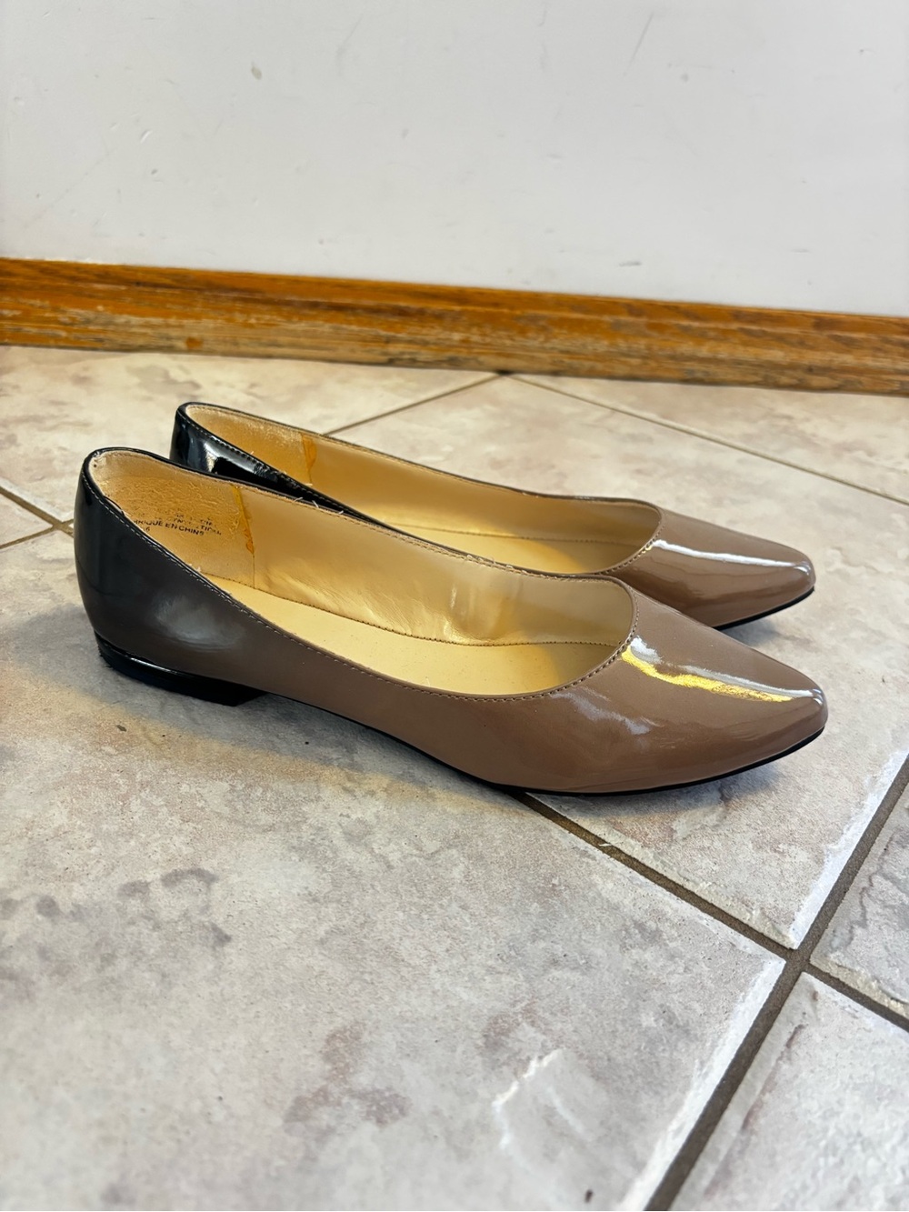 Taupe and Black Gradient Ballet Flats - Women's
